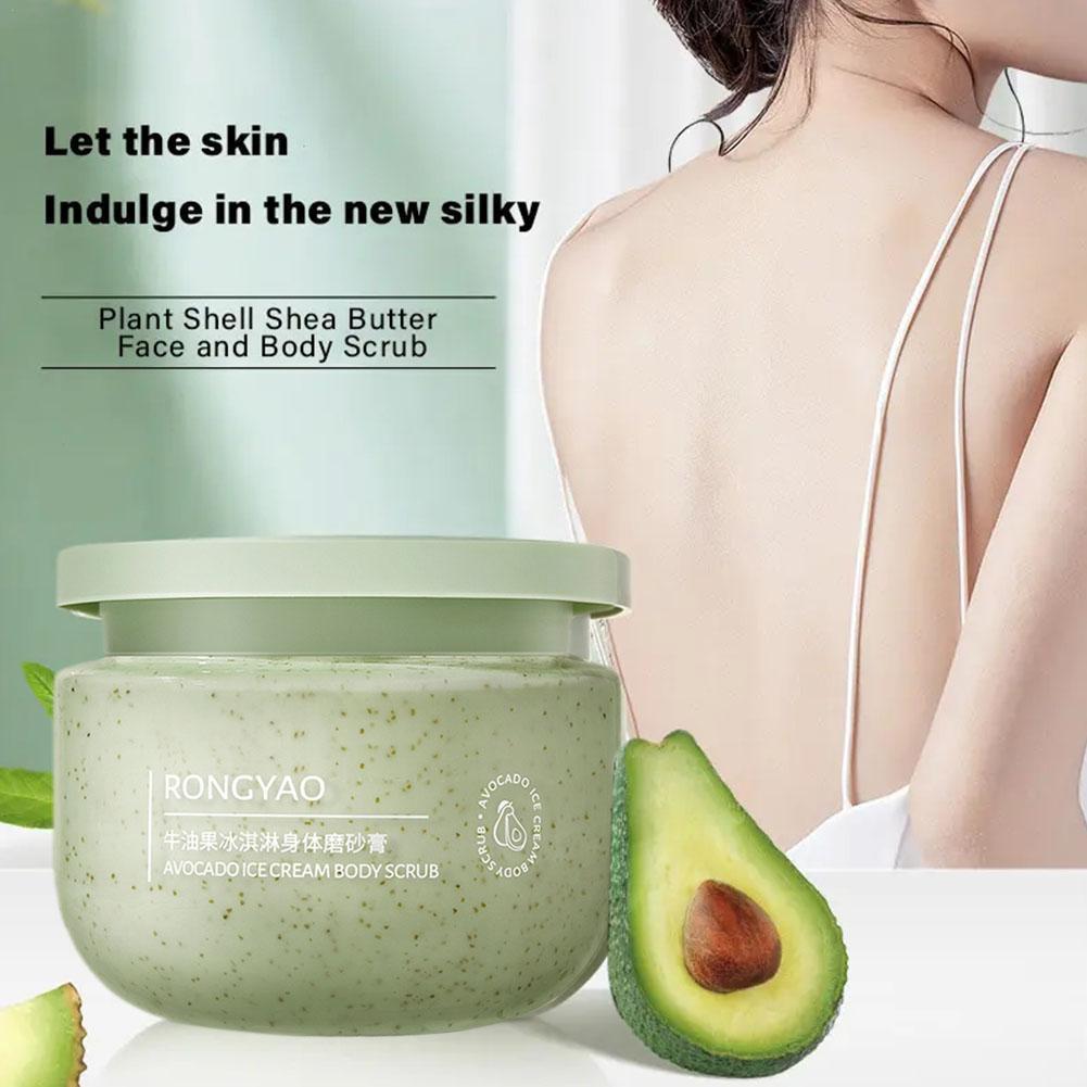 250g Avocado Ice Cream Body Scrub Exfoliating Soft Whitening Beads Body Body Smooth Moisturizing Cream Care Exfoliating Ful K6S8
