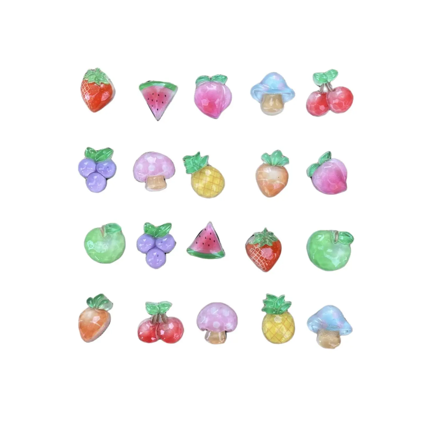 20-piece set for Clogs accessories Ice Through Fruit cartoon detachable decorative clasp