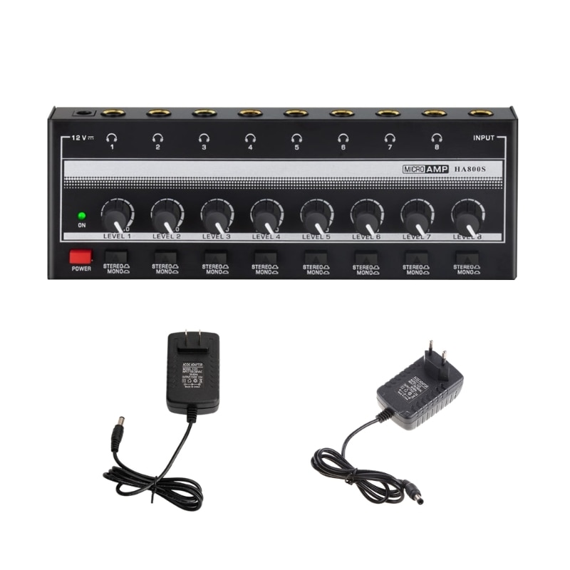 8 Channel Headphone Amplifier with Independent Volume Control for Each Channel HXBE