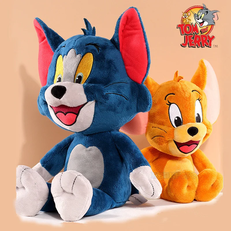 Anime Tom And Jerry Plush Toy Cartoon Movie Figures Cat Mouse Cute Plushies Stuffed Animal Doll Toys