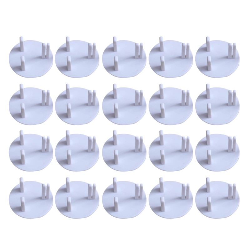 67JC 20-Pieces Childproofing Plug Socket Covers for UK Outlets, Power Socket Protections Cap Electric Shock Hole Cover