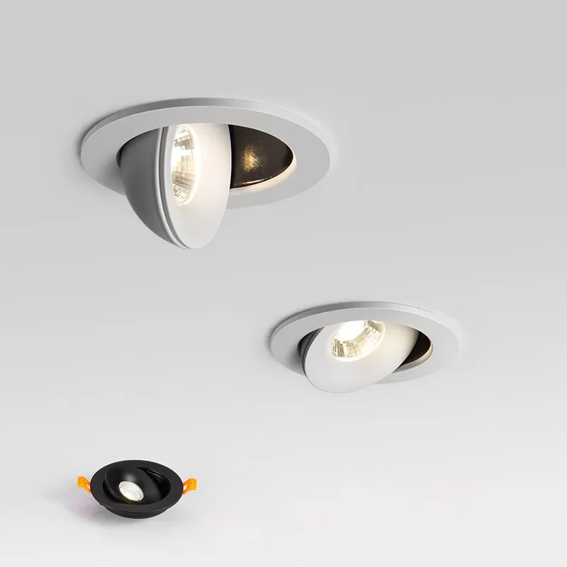 Dimmable Circular Spot 360 ° Angle Adjustable LED Embedded COB Downlight 9W 12W 15W Ceiling Light