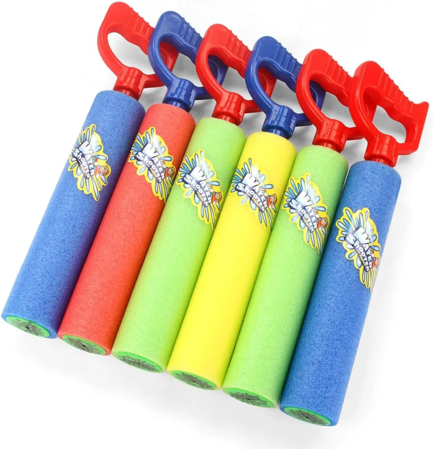 6 Pack Water Guns Shooter Super Foam Soakers Blaster Squirt Guns Pool Toy Plastic Handle Summer