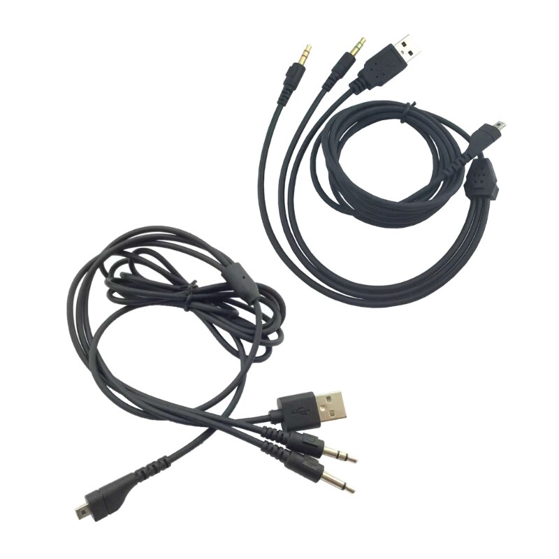 Replacement RGB USB 3.5mm Microphone Cable Wireless Gaming Headset Splitter Cable Cord for Arctis 3 5 7 Pro Headset