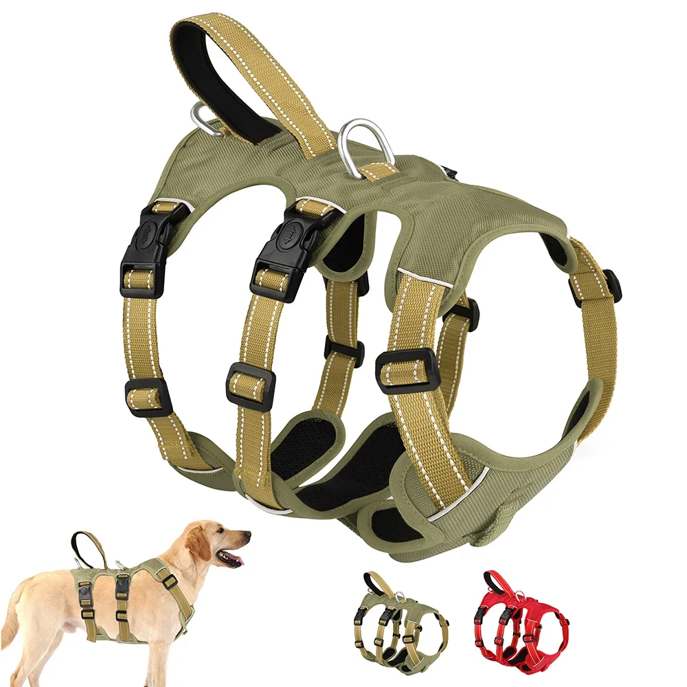 Waterproof Dog Harness Safe Buckle Padded Reflective Nylon Dogs Vest Medium Large Dog Halter