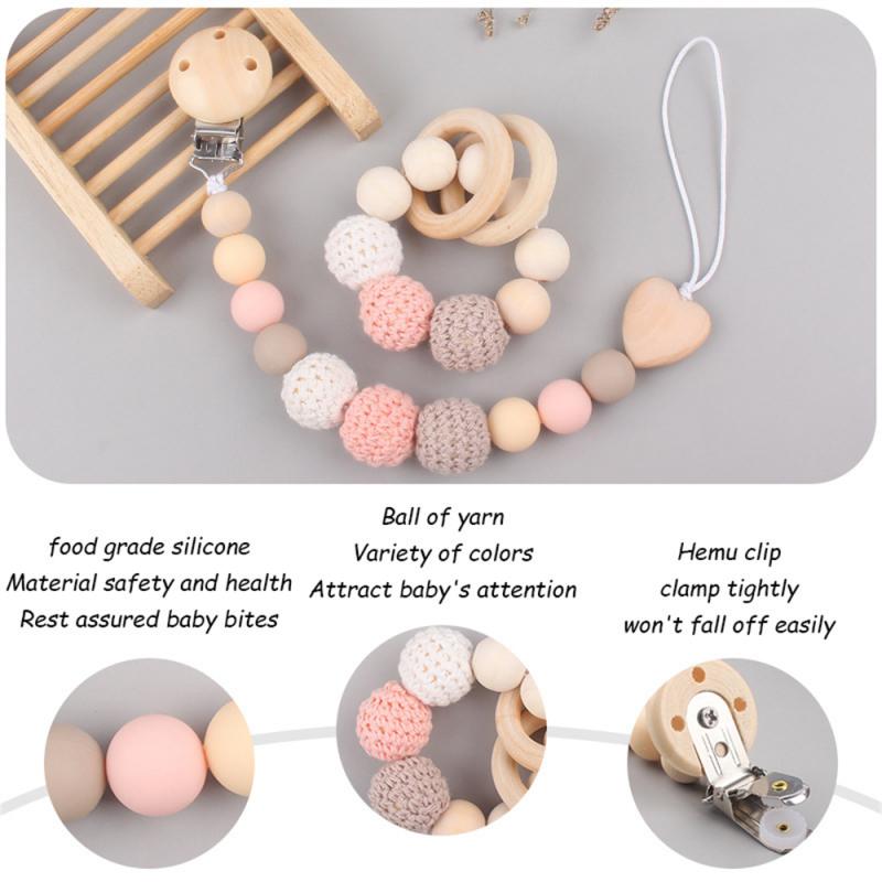 Anti Dropping Soother Holder Woven Pacifier Chain Pacifier Clips Chains Nipple Chain Beautiful Bite Bag Toy Pacifier Rope Molar