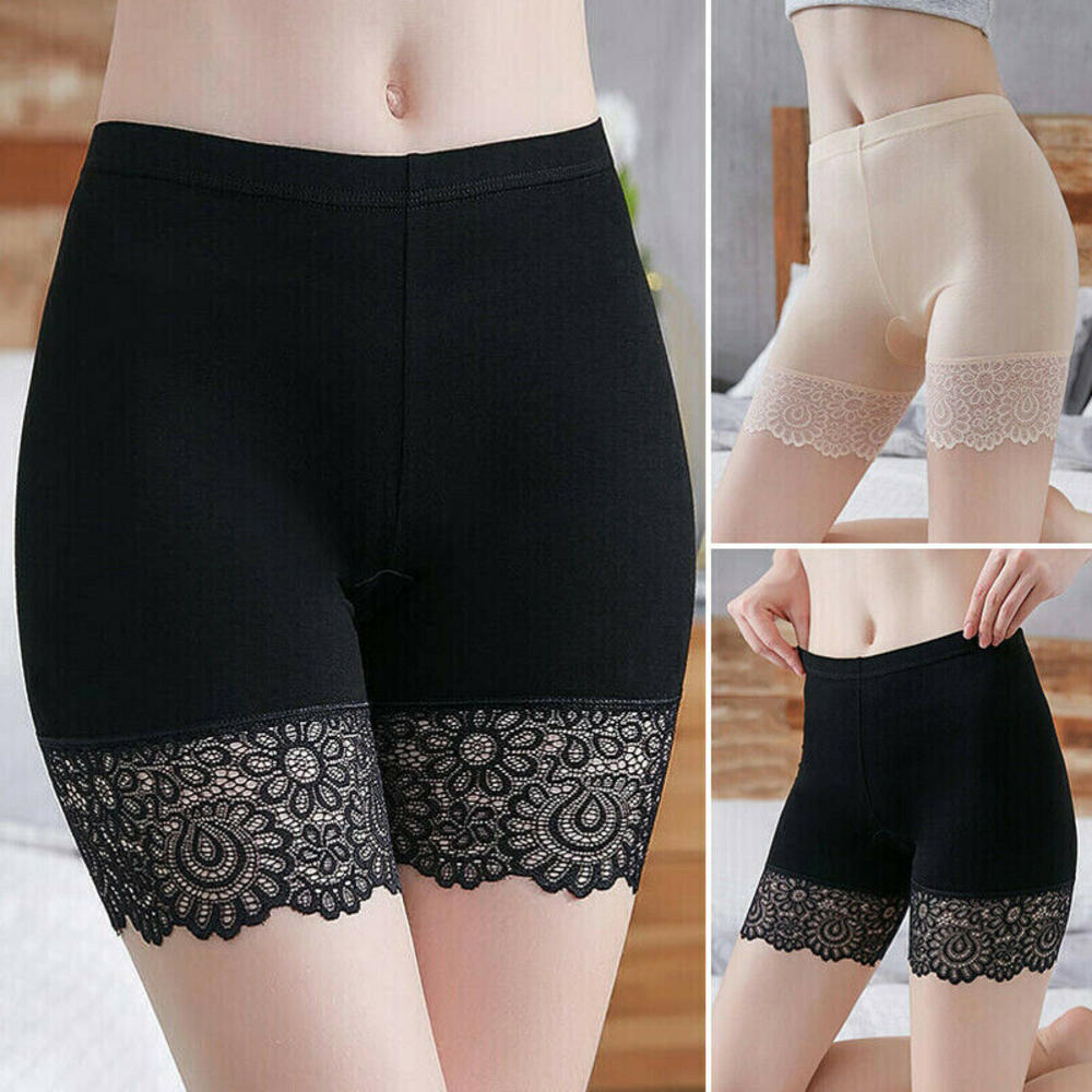 40KG-80KG Women Safety Short Pants Underwear Lace Modal Under Short Pants Mid Waist Seamless Boxers Soft Cotton Panties for Lady