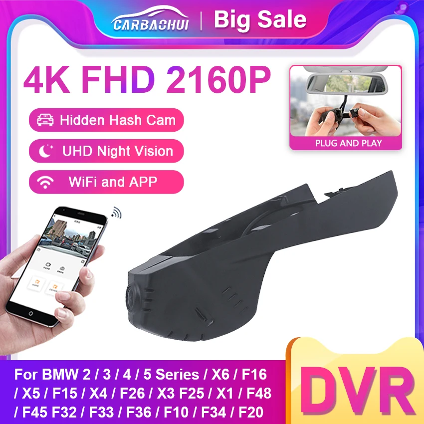 4K Car Dvr Wifi Dash Cam Camera For BMW X6 F16 X5 F15 X4 F26 X3 F25 X1 F48 For BMW 2 3 4 5 Series