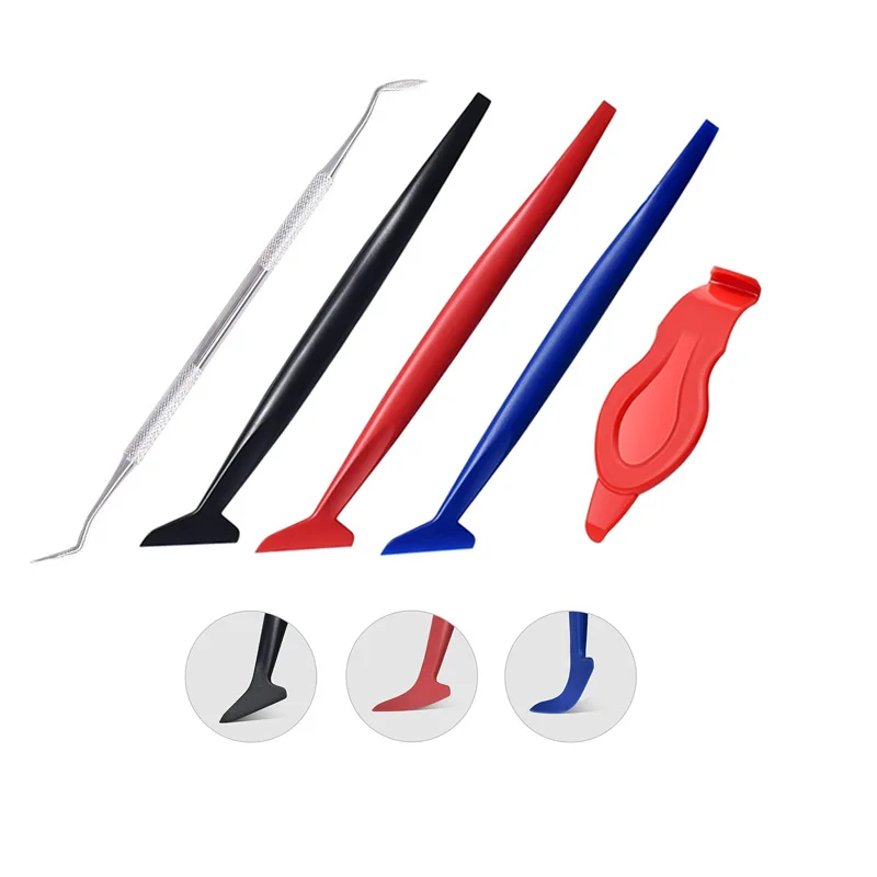 5Pcs/3Pcs Flexible Micro Squeegee Car Vinyl Wrap Tool Kit EdgeTrimmer with Different Hardness Window