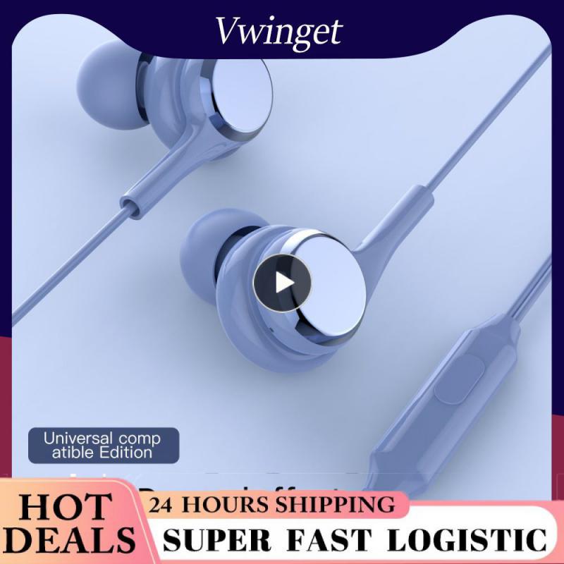 With Mic Stereo Mobile Earphone Earbuds In Ear Headphone 3.5mm Heavy Bass Wired Headphones Comfortable For Samsung For Iphone
