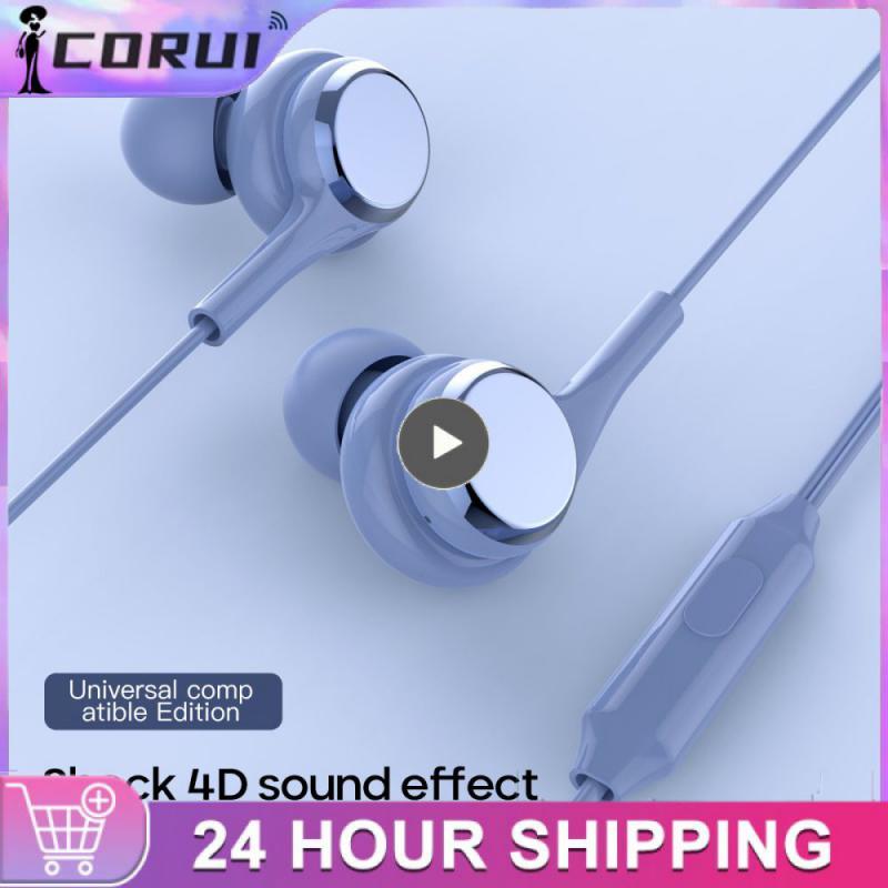 3.5mm Wire Game Headset With Mic Stereo Mobile Earphone Earbuds Wired Headphones Comfortable In Ear Headphone Heavy Bass