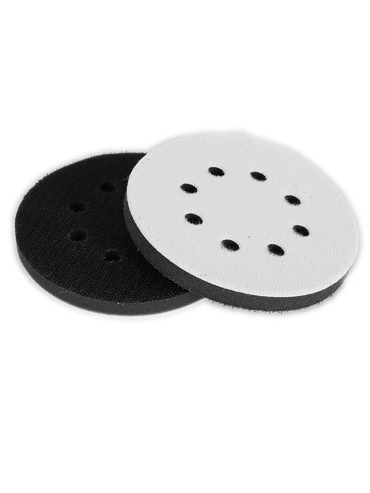 2Pcs 5 Inch 125mm Sanding Disc 8 Holes Soft Sponge Interface  Hook  Loop Backing Pad For Sander