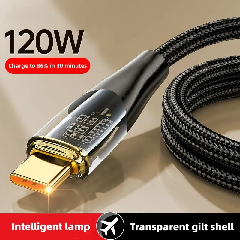 120W USB Type C Cable Super Fast Charging Cable For Xiaomi 13 Pro Huawei Oneplus Samsung S22 Quick