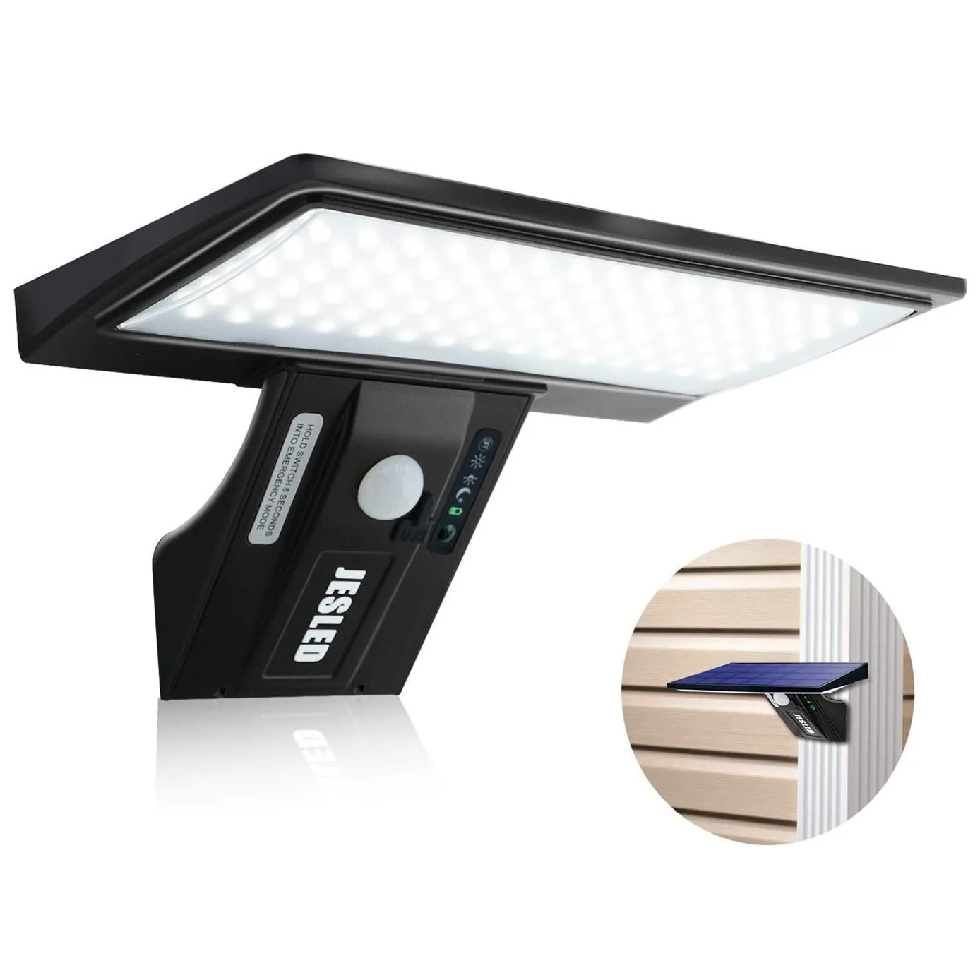 JESLED Outdoor Solar Light, 90 LED, LED Spotlight with Motion Sensor, Waterproof with 3 Smart Modes