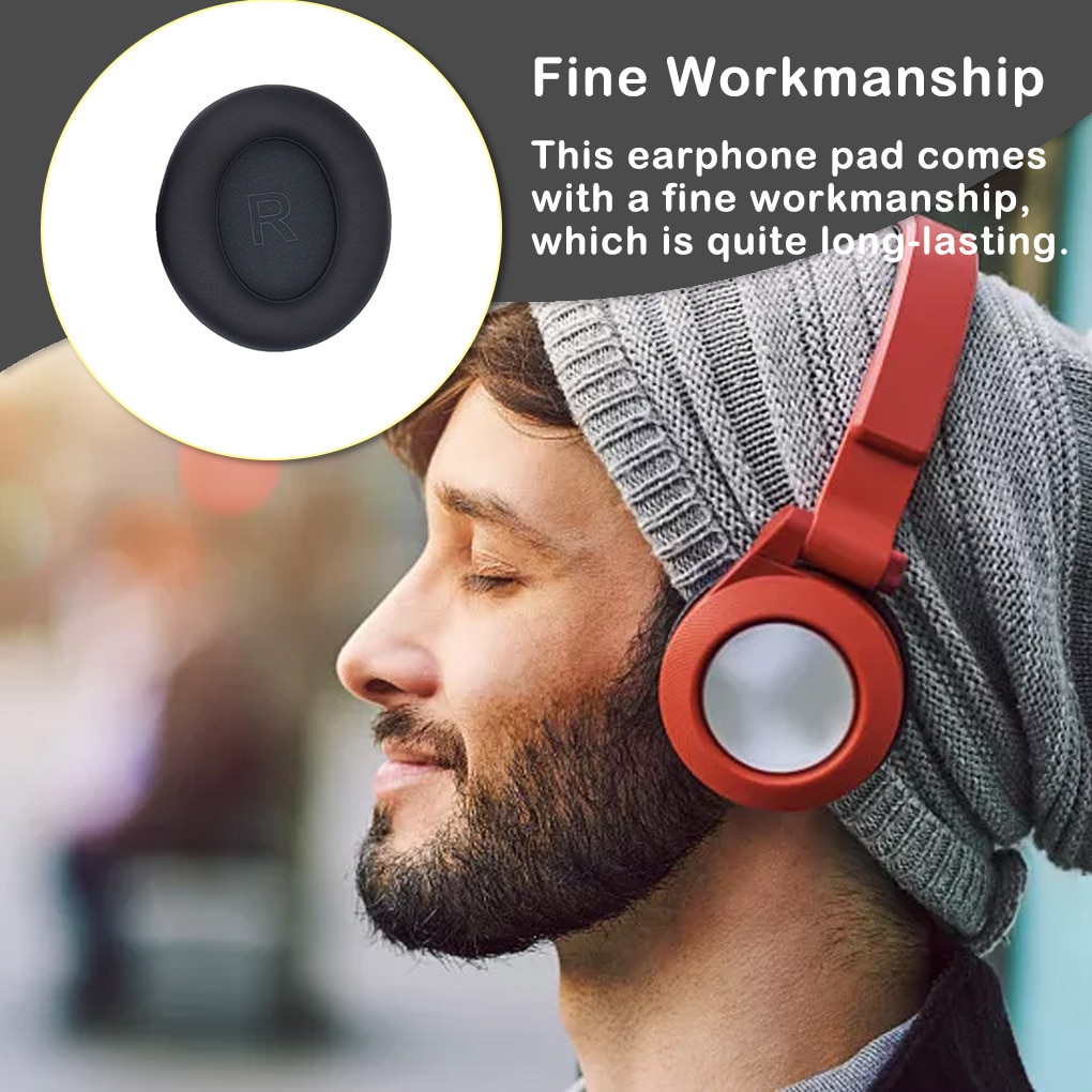 Earphone Pad Ear Cushion Replaced Part Protein No Burrs Workmanship Lightweight Fashionable Exquisite Earphones Cover