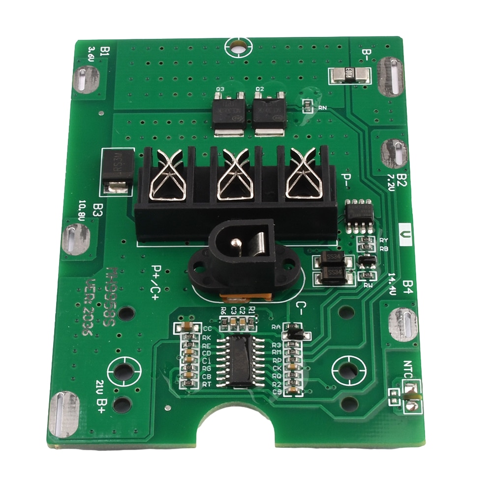 BMS 5S 20A 21V 18650 Li-ion Battery Charge Board NTC Temperature Protection with DC Plug 5S BMS PCM For Electric Tools