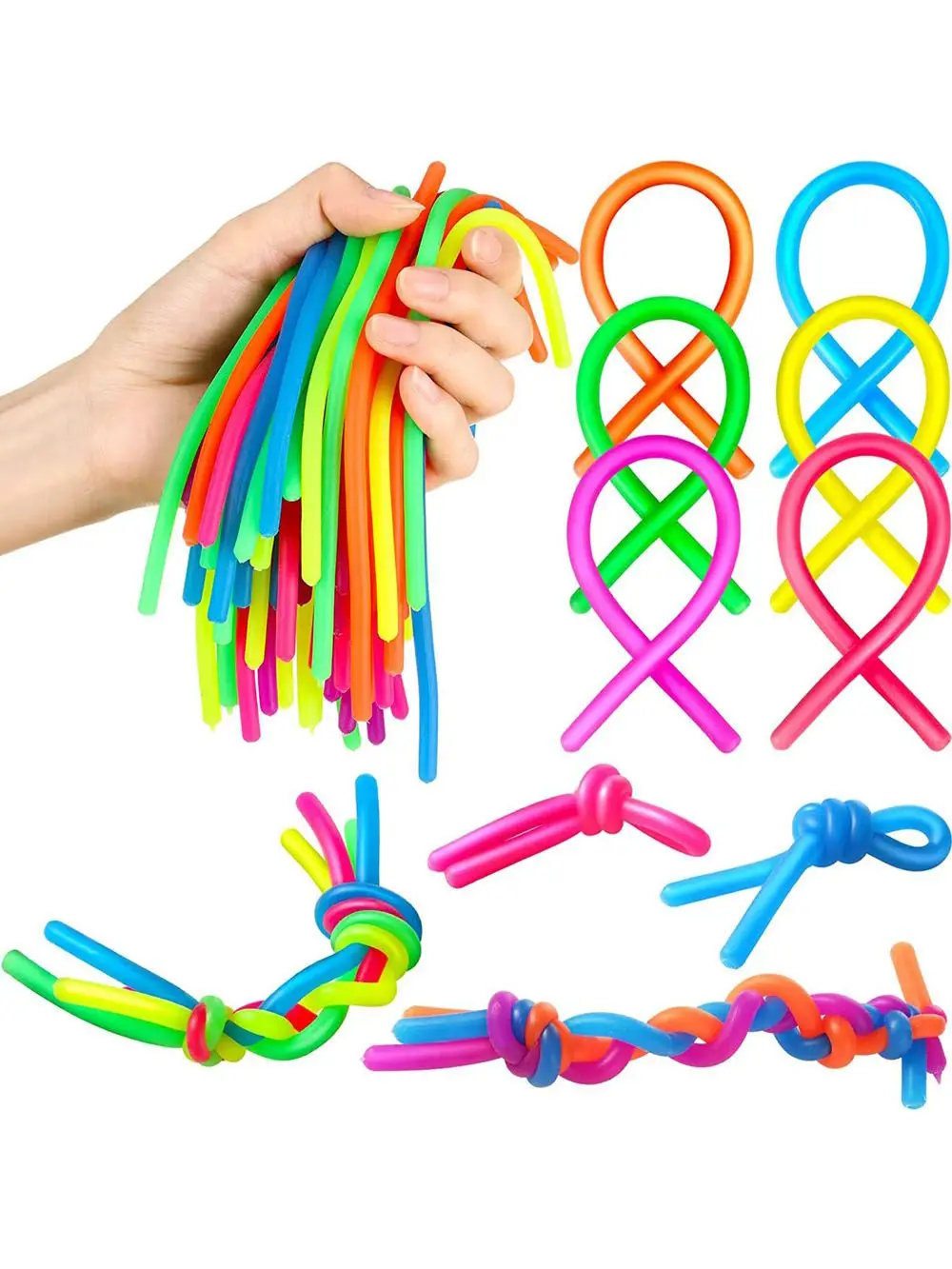 10PCS Noodle Pack Stretchy Strings Fidget Toys Silent Fidget Toys Relieve Stress Adult Anxiety
