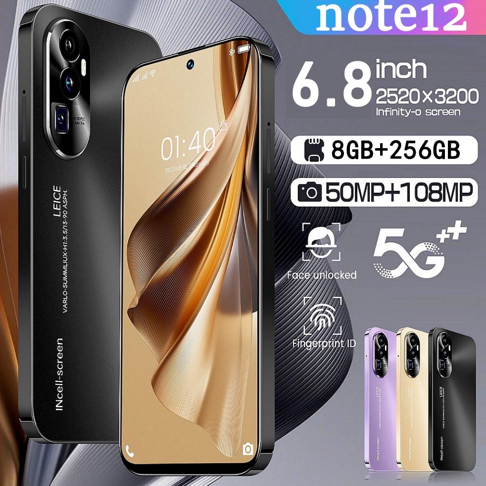 Landvo Note 12 5G Cellphone 8GB + 256GB Original Sale 2023 Android SmartPhone HD Full Screen Phone Global Version