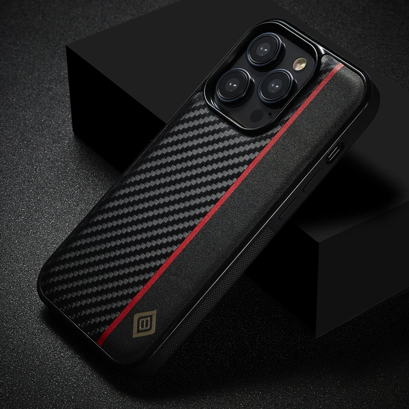 Ultrathin Carbon Fiber Leather Case For iPhone 15 14 Pro Max 13 12 11 Pro XS X 7 8 Plus XR 14 SE