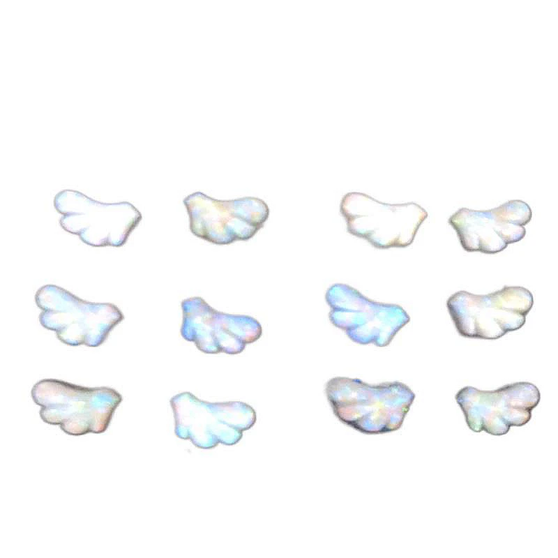 30PCS White 3D Acrylic Angel's Wings Nail Art Charms Kawaii Accessories Parts Manciure Nails