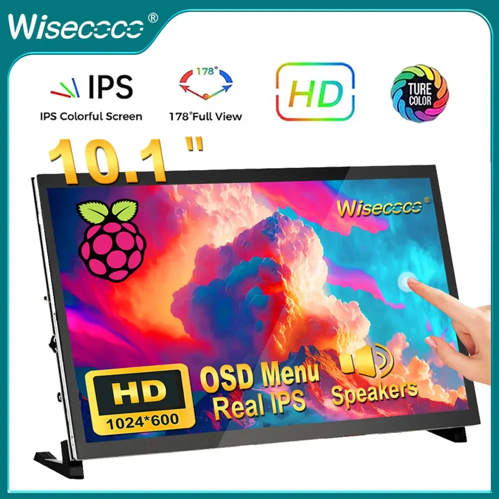 Portable Raspberry Pi Screen 7"/10.1" Touchscreen 1024x600 HDMI Portable Monitor for Raspberry Pi