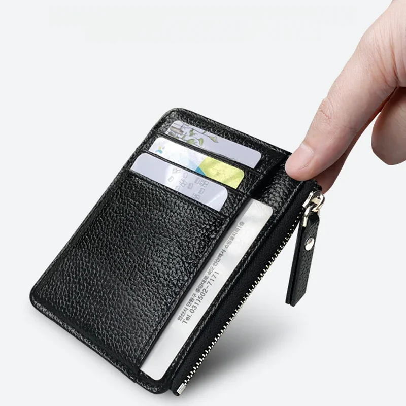 1PCS Man Purses Ultra Thin Mini Business Bank Credit Card Holder Wallet Simple Black Women Small