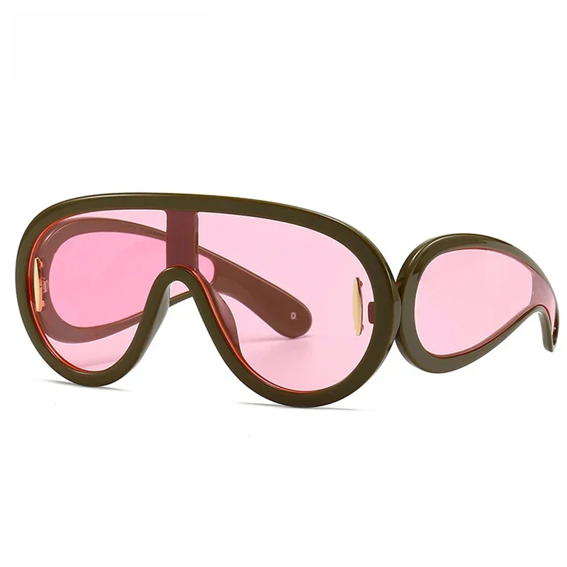 LNFCXI Y2K Oversized Sports Punk Sunglasses Women Men One-Piece Sun Glasses for Ladies Luxury Brand