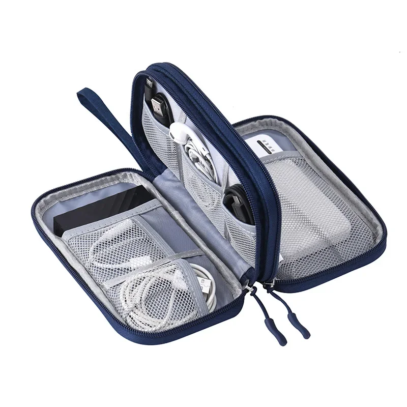 NEW Travel Organizer Bag Cable Storage Organizers Pouch Carry Case Portable Waterproof Double Layers