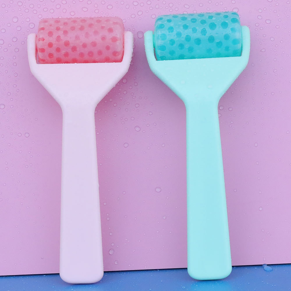 Ice Roller Recyclable For Face Ice Wheel Beauty Instrument Beautiful Skin Orange Massage Roller Skin Care Tools Massager Green
