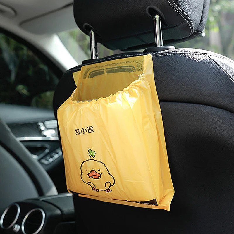 Cartoon Car Bin Bag Organizer Self-Adhesive Disposable Environmental Protection Plastic Bag Storage