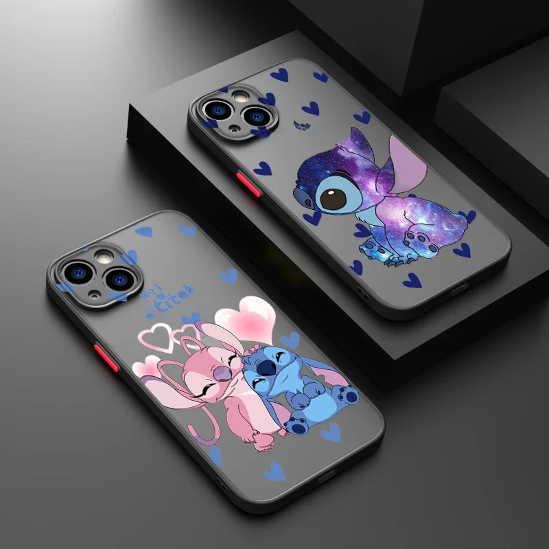 Disney Stitch Cute For iPhone 14 13 12 11 Pro Max XS Max X XR 7 8 Plus 6S 5S Frosted Translucent