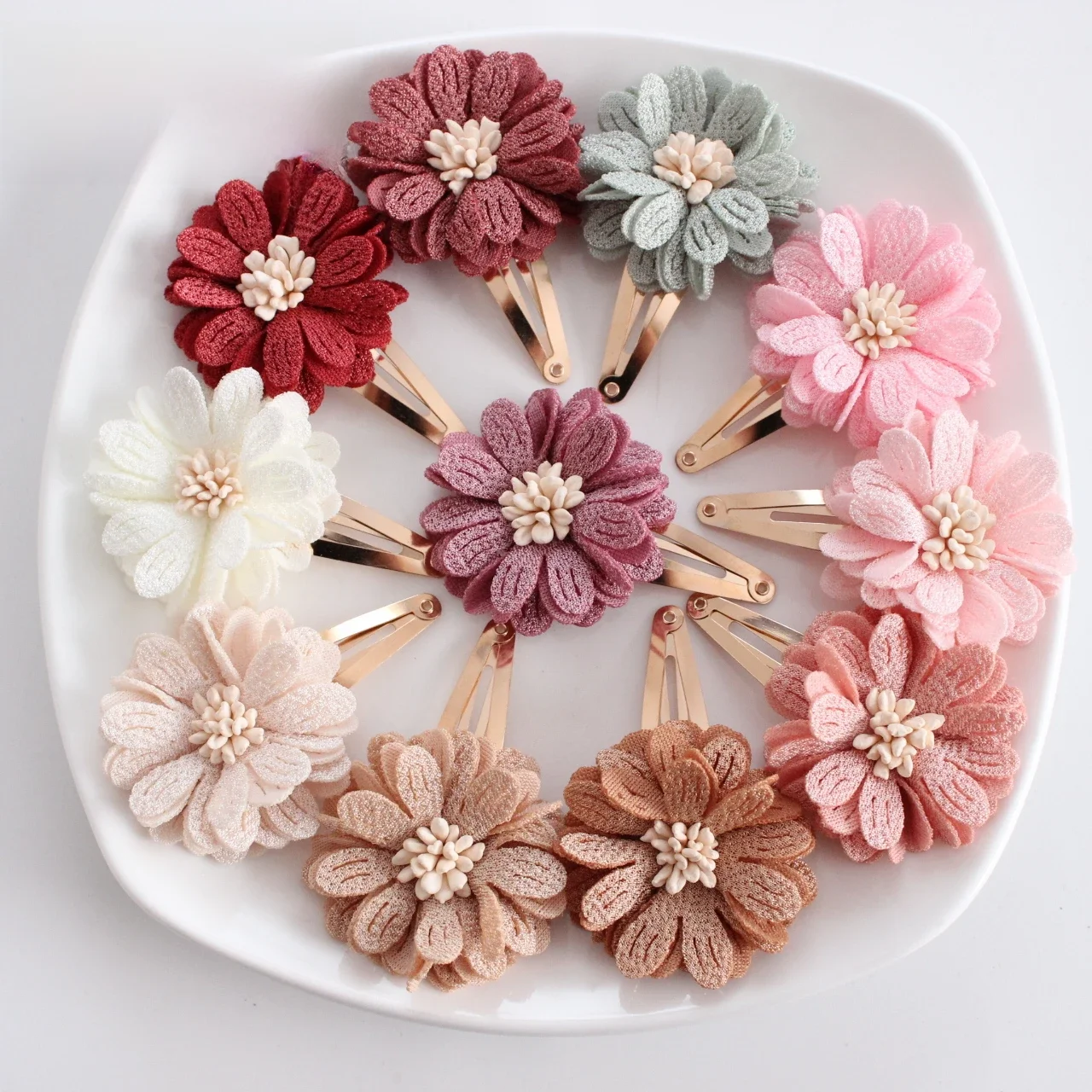 Fashion Flower BB Hair Clips Pin Headwear For Baby Kids Girl Hair Accessories 2 PCS/SET