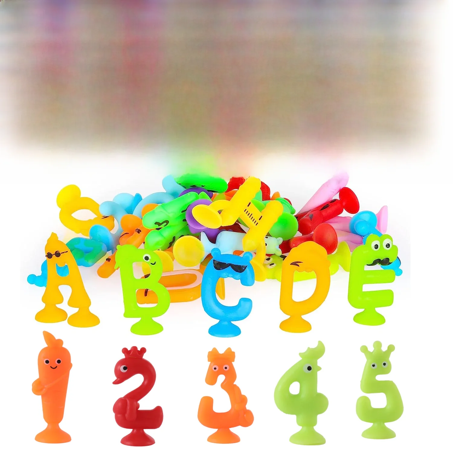Numbers Letters Suction Cup Toys For Kids, Sensory Sucker Toys, Bath Toys For Toddlers, Educational