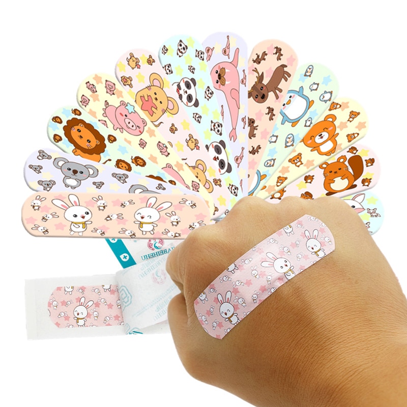 100pcs/120pcs Cartoon Kawaii Band Aid PE Wound Dressing Plaster for Children Kids Adhesive Bandages Cute Patch Woundplast Strips