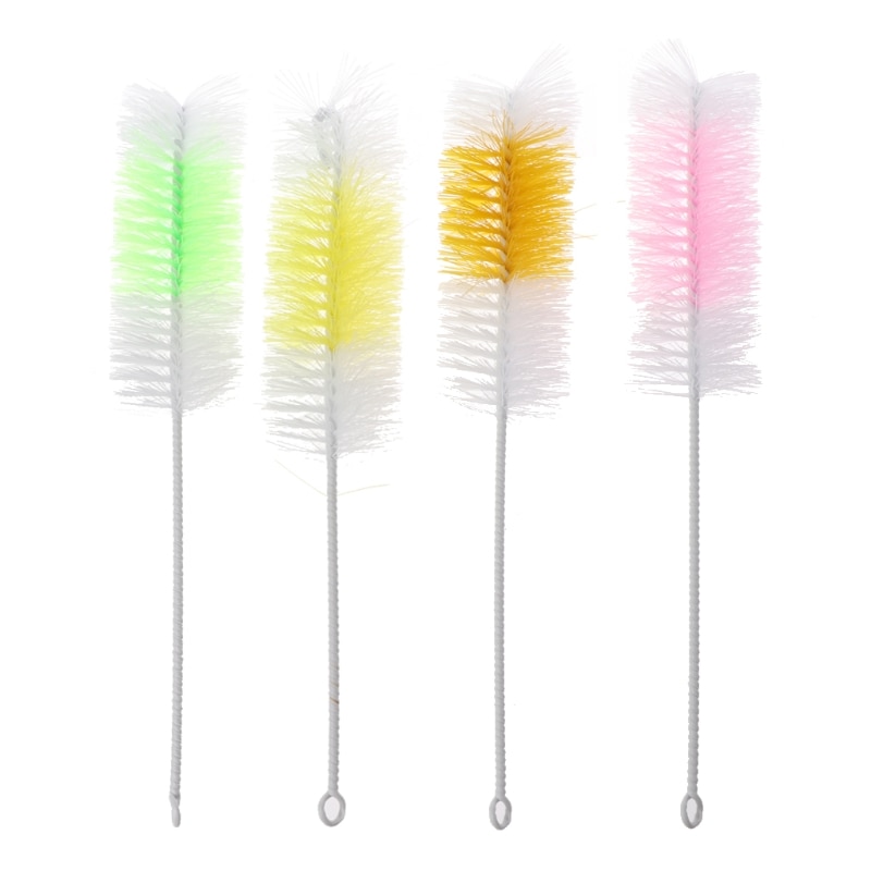 2pack Removable Nylon Baby Cup Bottle Brush with Handle Kitchen Cleaning Tool Bottle Cleaning Brush for Cup Random Color Y55B
