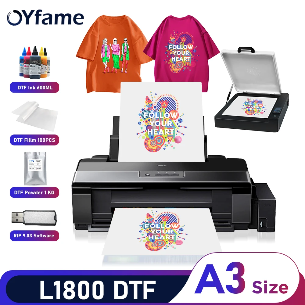 OYfame a3 impresora dtf For Epson  l1800 dtf printer Directly To Film heat transfers for clothing  t