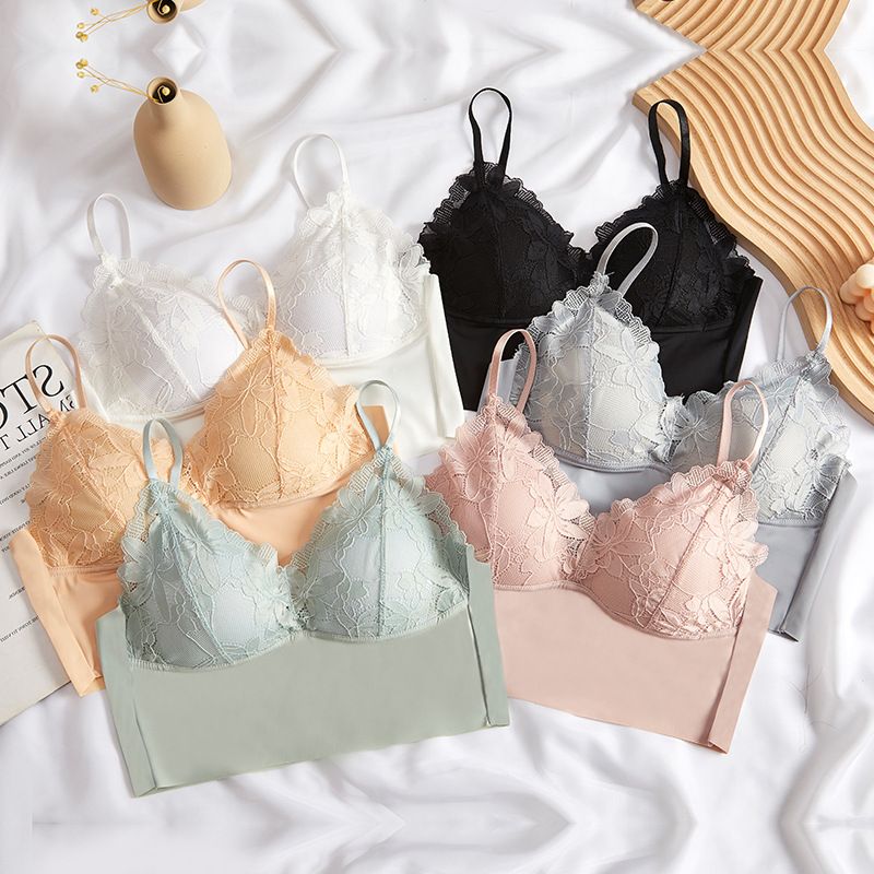 Seamless Wrap Chest For Women Sexy Simple Wireless Gallus Ice Silk Push Up Waist Top One-Size Bras Solid Color Women Underwear