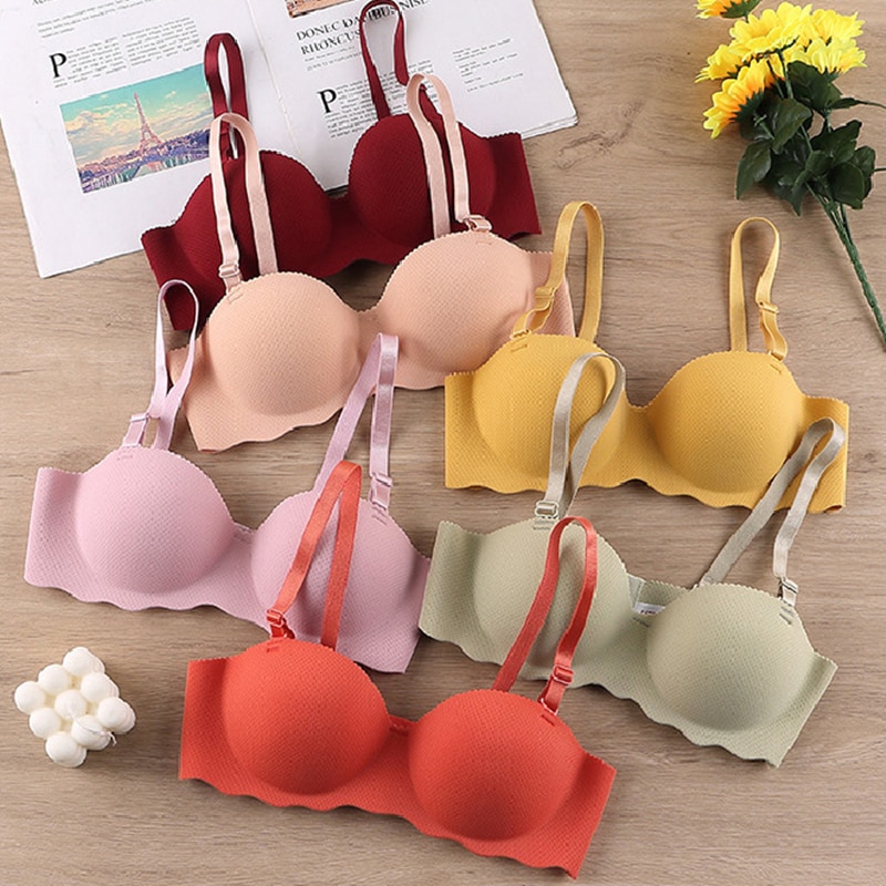 Ultra-thin Bra Women Underwear Removable Shoulder Strap Push-up Bralette Without Steel Ring Sleep Brassiere Bras for Women