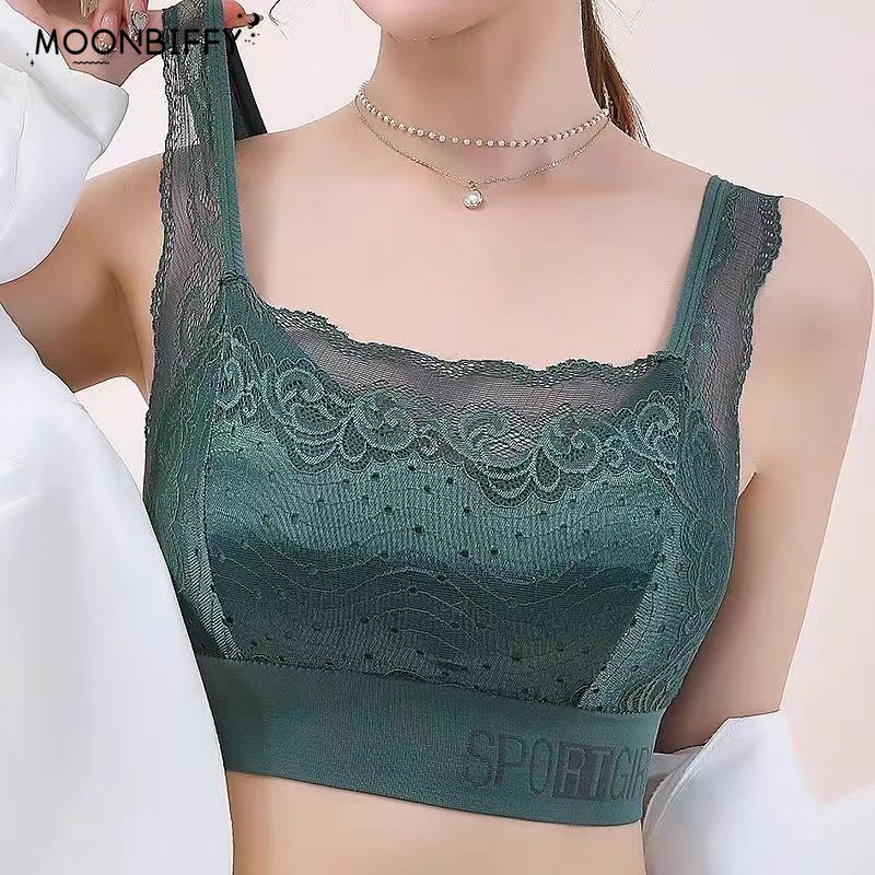 New Lace Non-trace Wrapping Tube Top Vest Style Ladies Underwear Without Steel Ring Anti-light Sexy Women's Sports Bra with