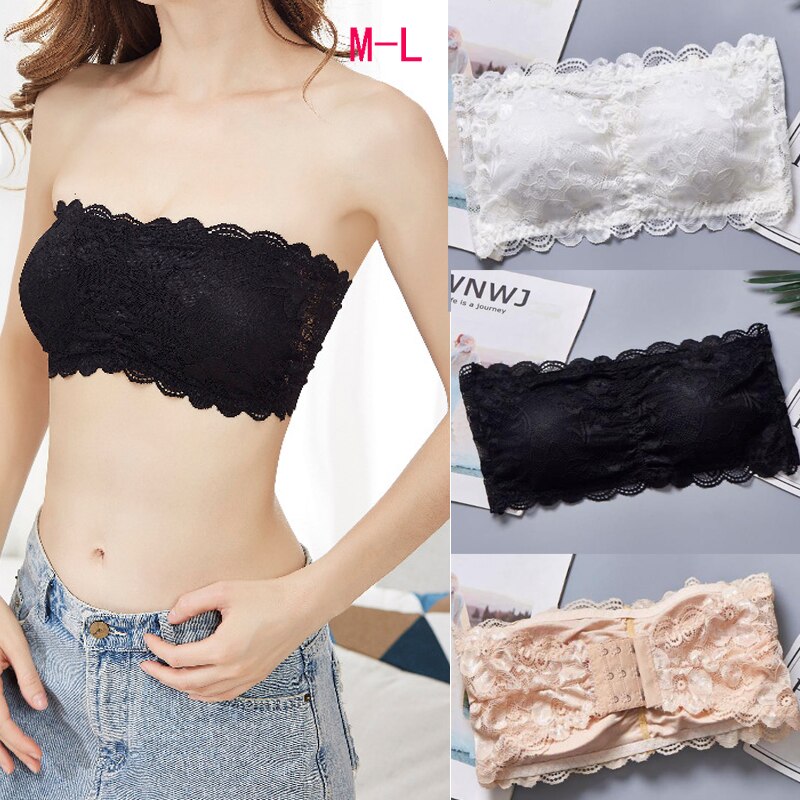Sexy Lace Lingerie Invisible Push Up Bralette Seamless Strapless Bra Women's Tube Top Lady Underwea Summer Chest Wraps Crop
