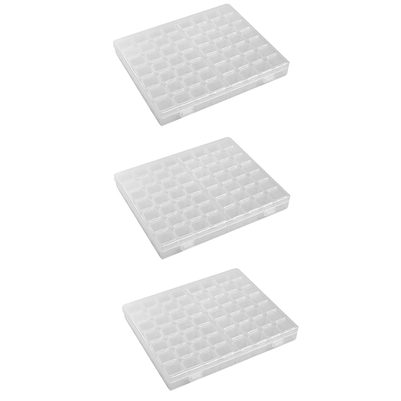 3X 56 Grid Storage Tool DIY Removable Clear Plastic Organizer Nail Art Rhinestone 56 Diamonds Jewelry Grid Earrings Bead