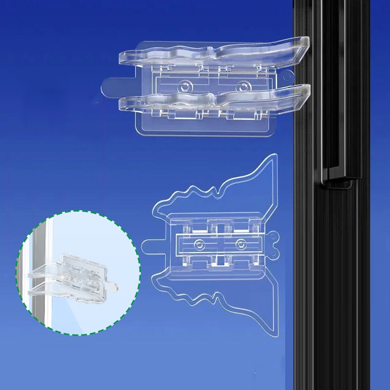 2Pcs Children Safety Window Limit Lock Home Sliding Door Stopper Baby Security Protection Prevent Open Butterfly Clear Locks