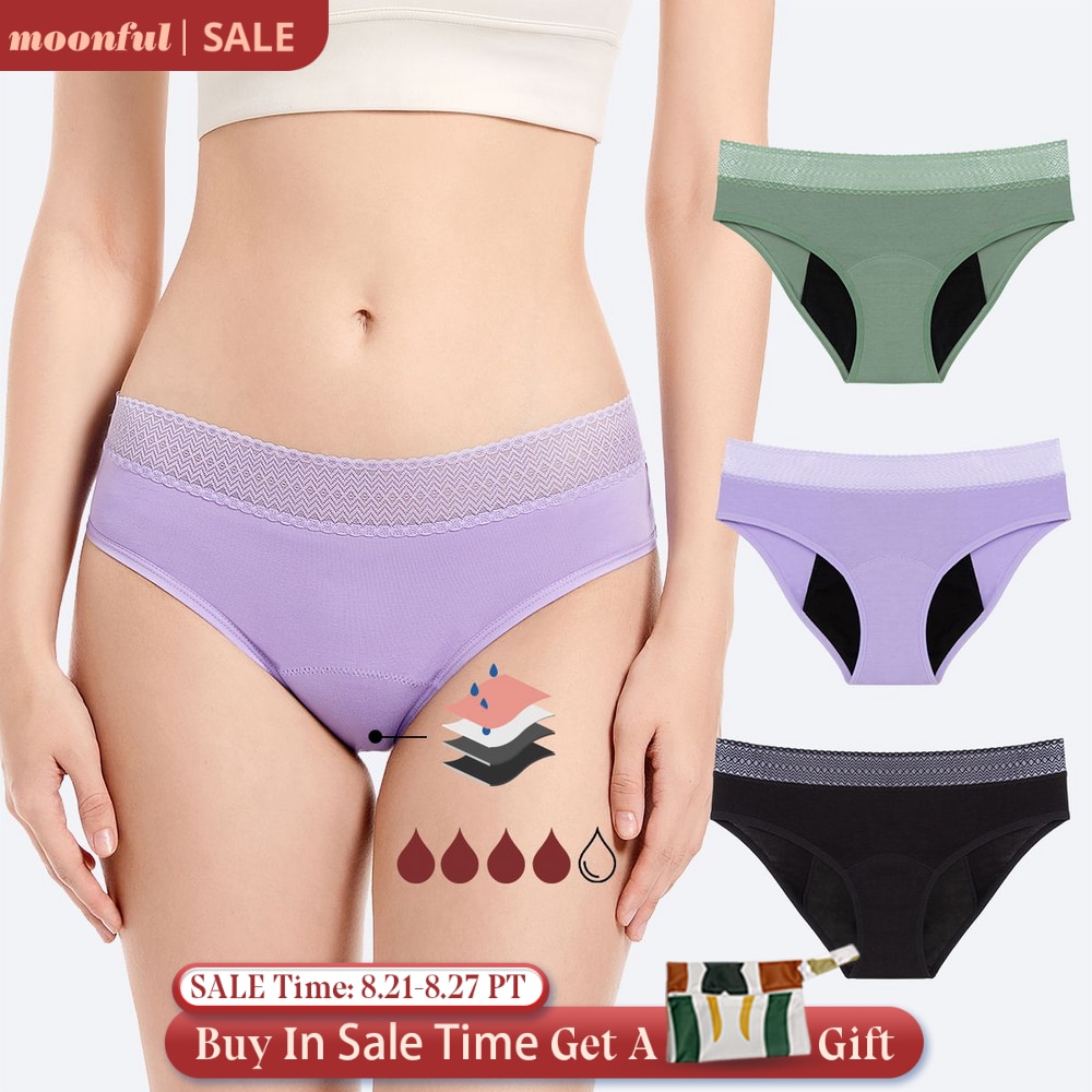 Absorbent Panties for Menstruation Washable Menstrual Cycle Underpants Large Size Menstrual Panties for Monthly Women Heavy Flow