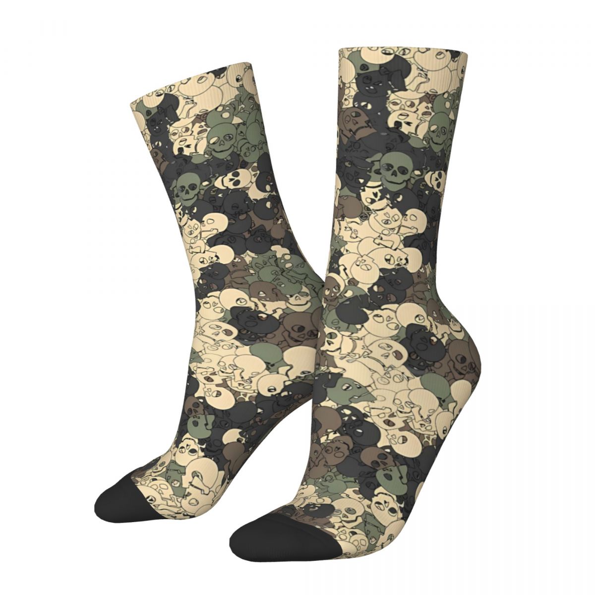 Skull Funny Men's Socks Vintage Camouflage Hip Hop Novelty Crew Sock Gift Pattern Printed