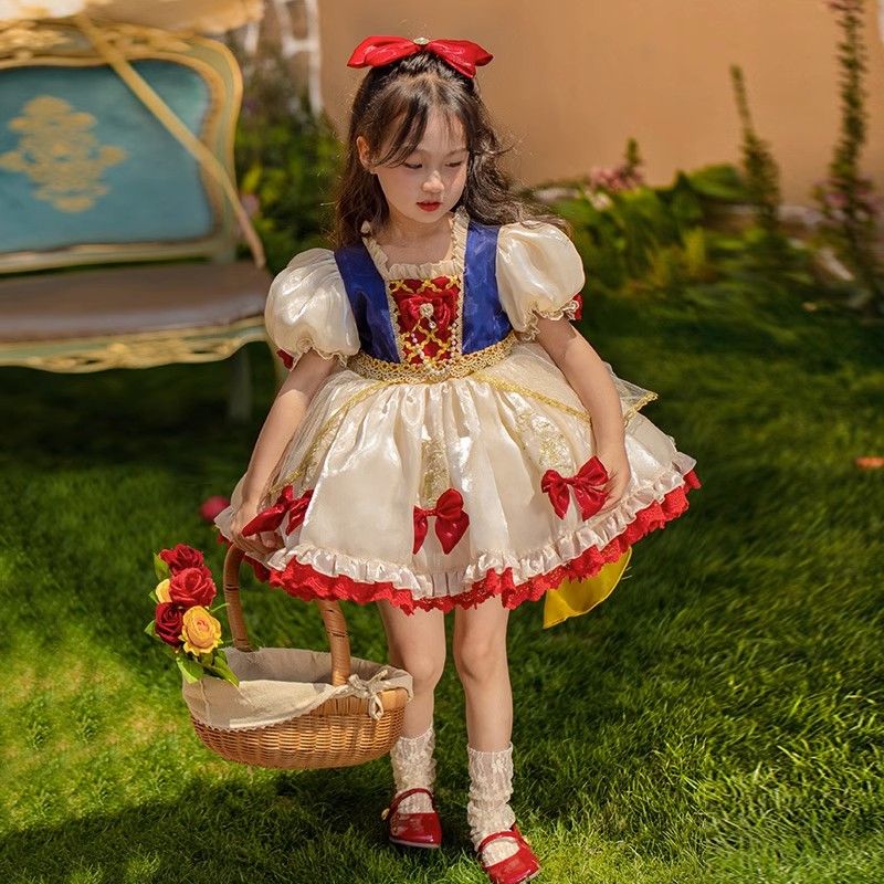 Girls Party Dresses Lolita Style square collar Ball Gown Puff Sleeve Clothing for girls Dress for baby Children"s Clothing