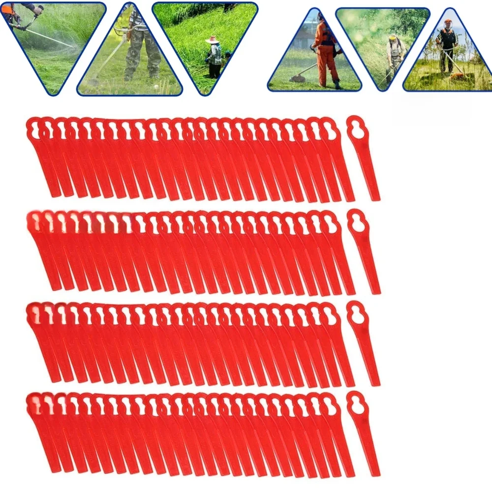 20/60/100/120pcs Strimmer Blades Plastic L83 Grass Cutting Blade Durable Grass Trimming Machine