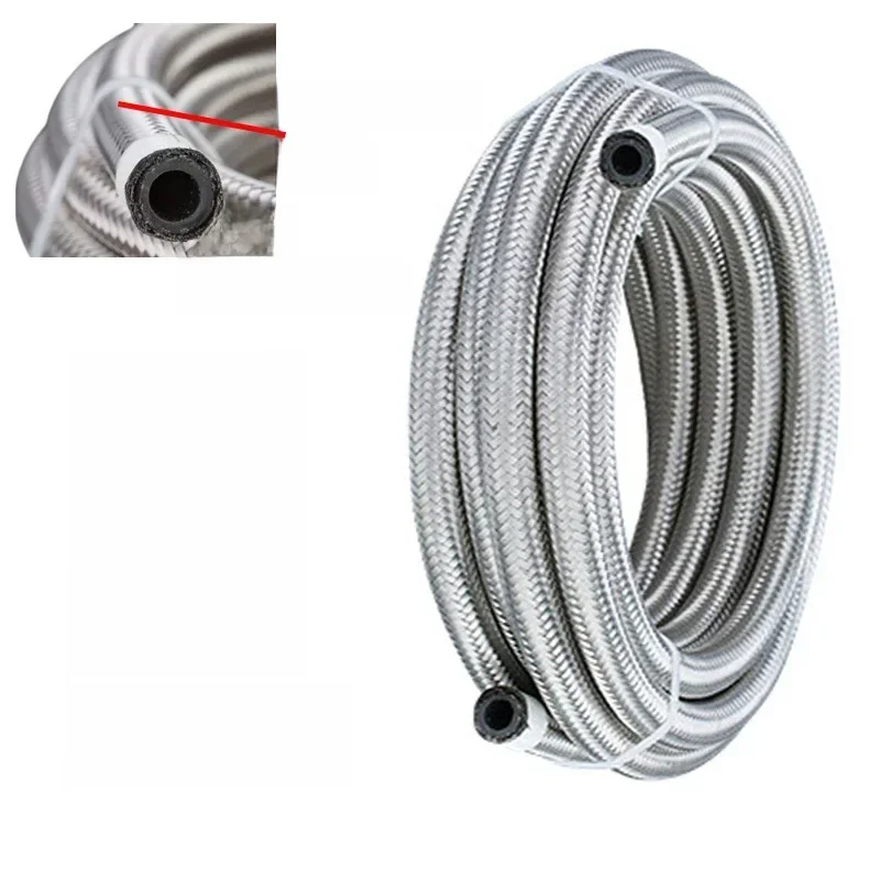 1M-6M AN4 AN6 AN8 AN10 AN12 Universal Car Fuel Hose Oil Gas Cooler Hose Line Pipe Tube Stainless