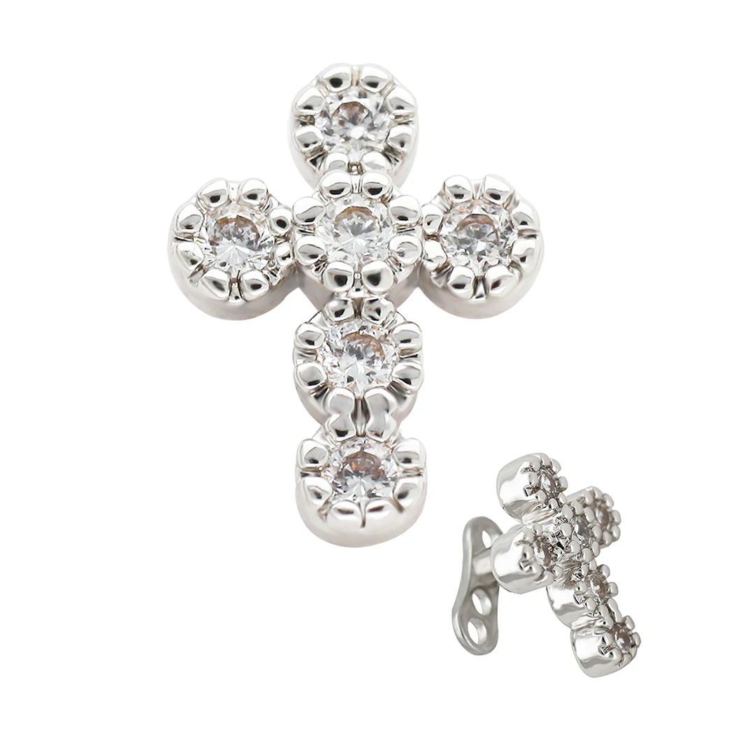 JHJT G23 Titanium Dermal Anchor Cross Micro Dermal Anchor Skin Diver Implants Piercing Body Jewelry