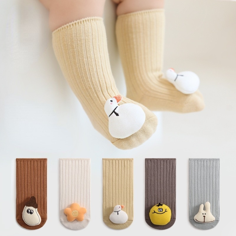 Cute Cartoon Animal Baby Socks for Boy Girl Spring Autumn Soft Cotton Anti Slip Soled Newborn Toddler Socks