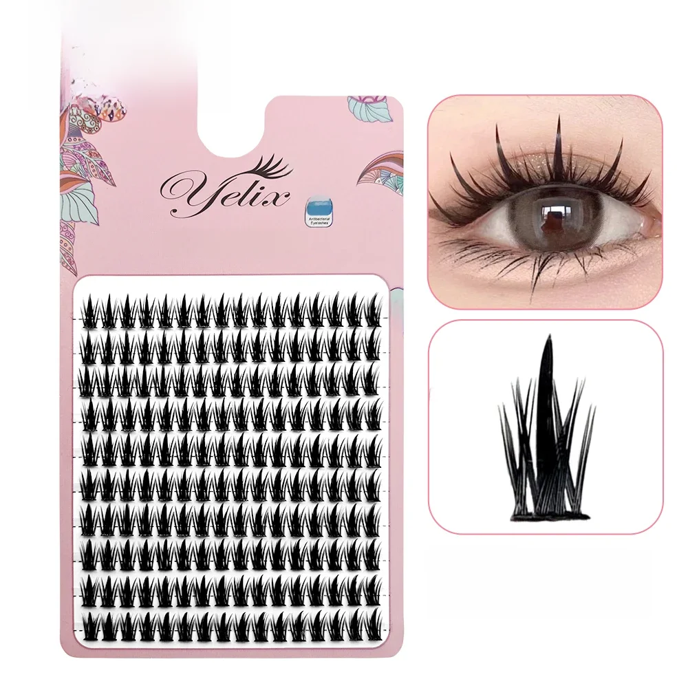 Yelix 160 clusters anime lashes Cosplay lash clusters wispy japanese makeup spikes eyelashes strands